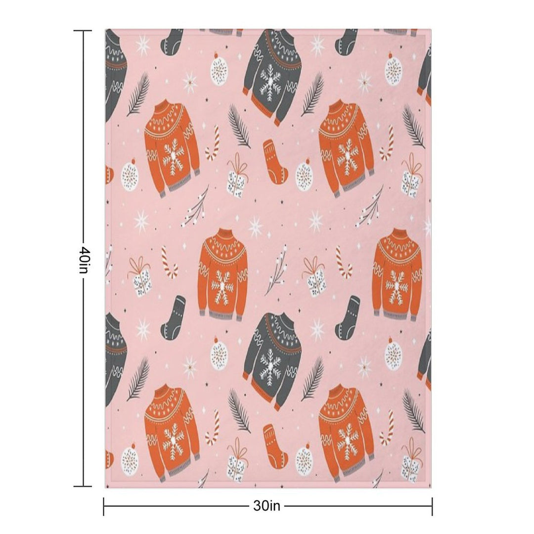 Christmas Sweater Pattern Pink Anti-pilling Throw Blanket