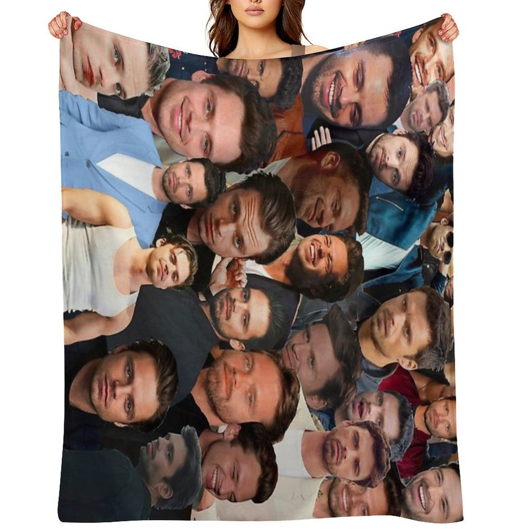 Sebastian Stan Photo Collage 2 All-season Throw Blanket