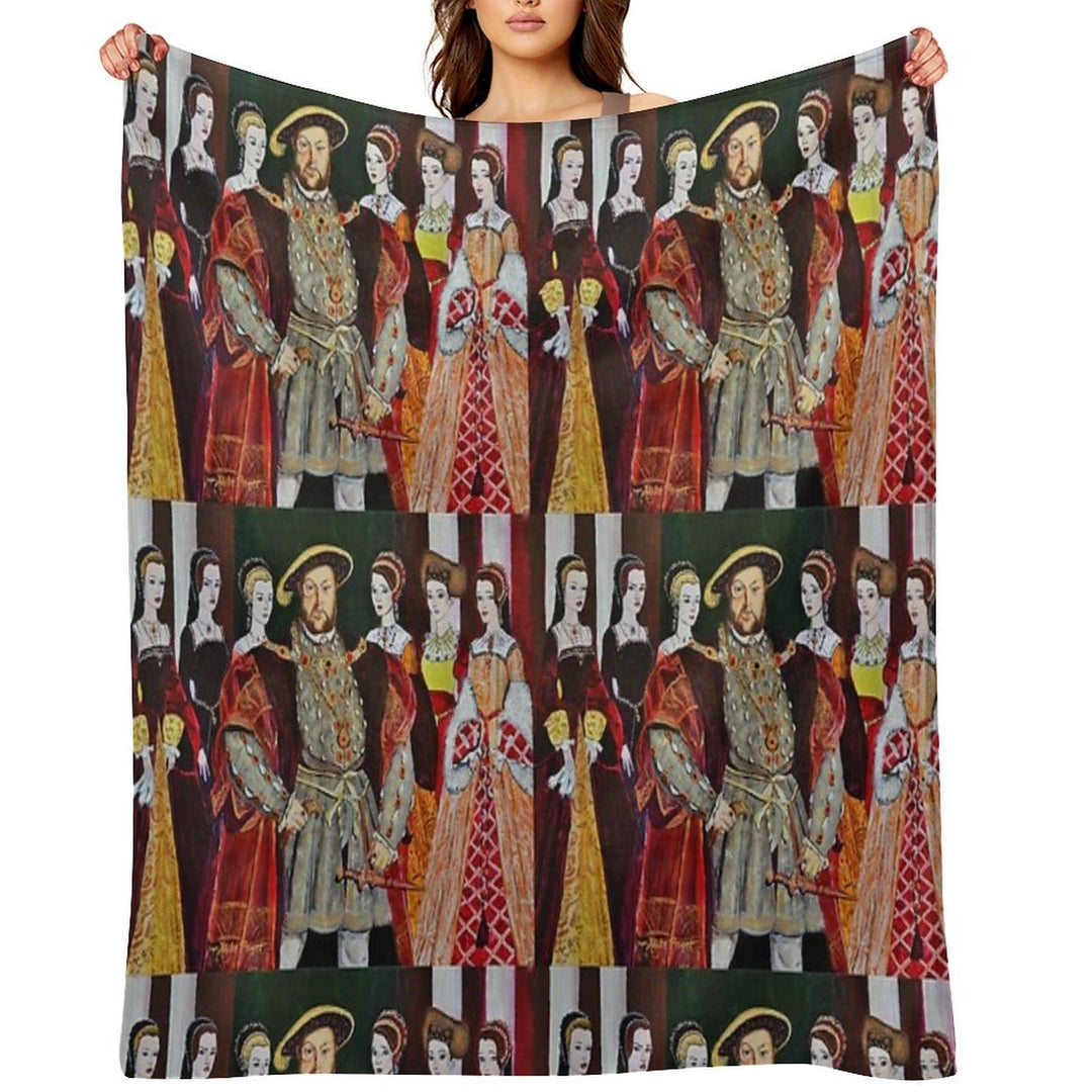 King Henry 8th And His Six Wives Comfort Throw Blanket
