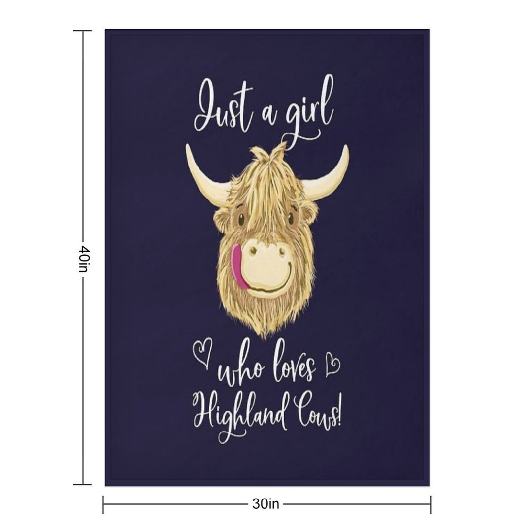 Just A Girl Who Loves Scottish Highland Cows Multi-functional Throw Blanket