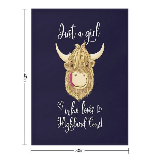 Just A Girl Who Loves Scottish Highland Cows Multi-functional Throw Blanket