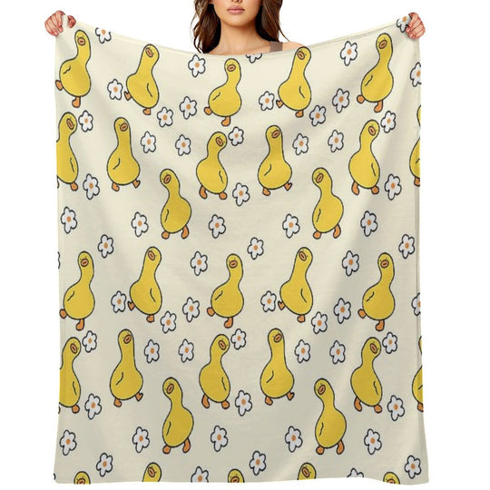 Cute Duck Pattern Perfect For Duck Owners Premium Throw Blanket