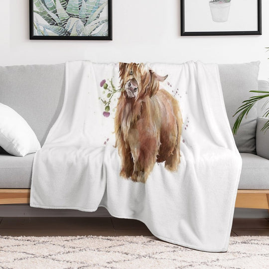 Highland Cow Velvety-soft Throw Blanket