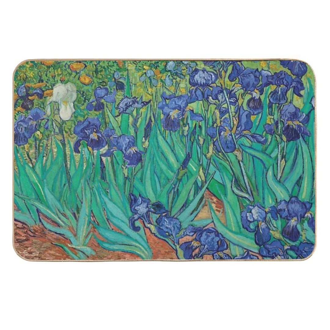 Irises by Vincent Van Gogh  Easy Maintenance Bath Mat