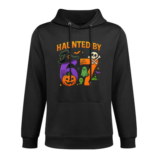 Haunted by 67 Funny Six Seven Meme Spooky Halloween Witch Relaxed Fit Hoodie