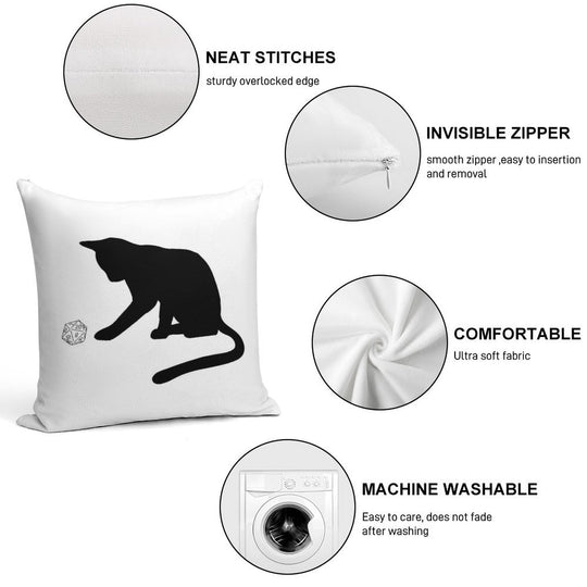 D20 Cat Soft Multiple Sizes Throw Pillow