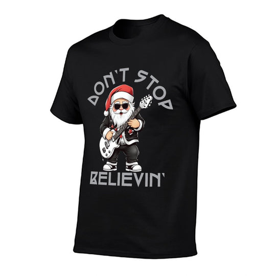 Rock N Roll Santa Christmas Cheer Guitar Santa Comfortable T-Shirt