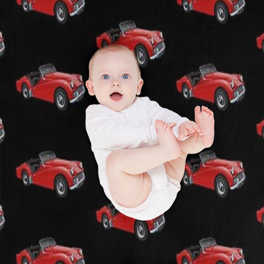 Triumph TR3 in Red Multi-functional Throw Blanket