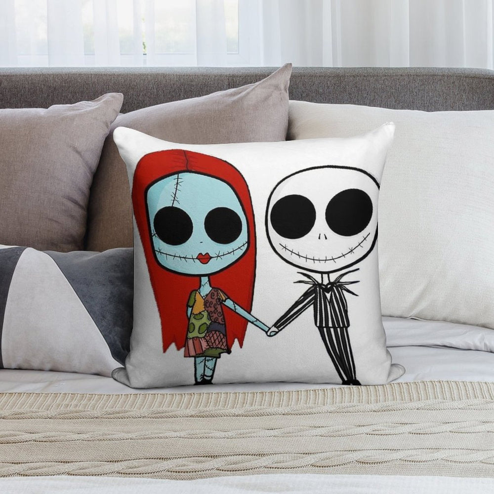 Jack And Sandy - The Nightmare Before Christmas Soft Anti-Pilling Throw Pillow