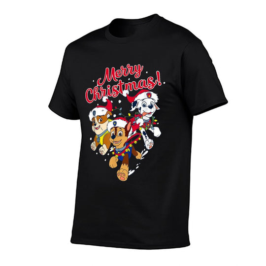 Paw Patrol Rubble Marshall Chase Merry Christmas Comfortable T-Shirt