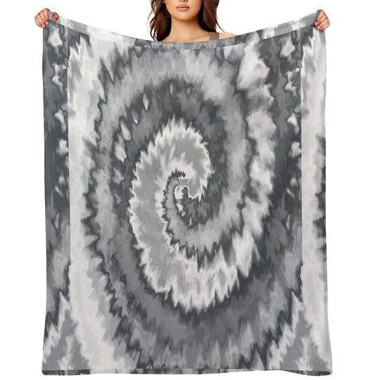 Colorful Swirl in Grey & White Shade Pattern 117 Machine-washable Throw Blanket