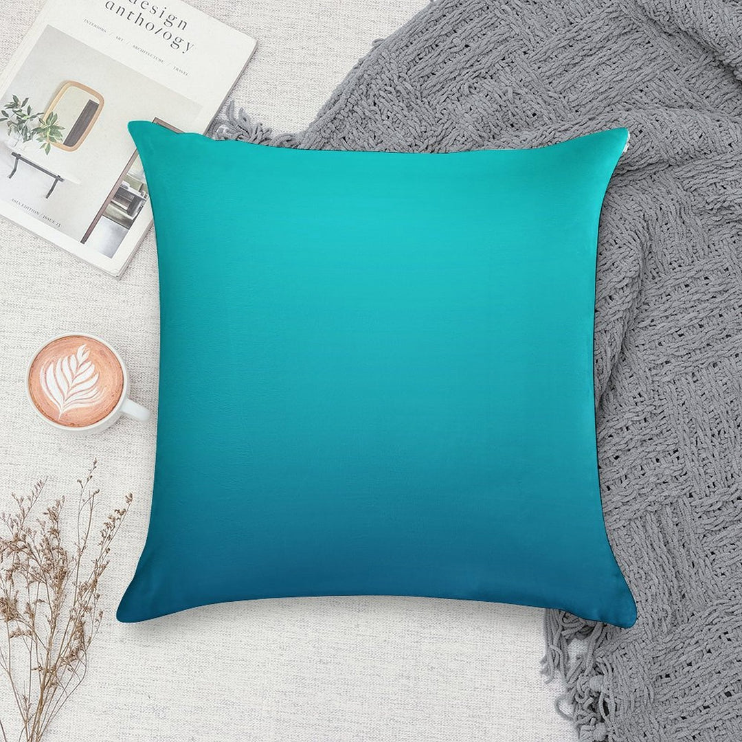 Preppy Summer Beach Teal Blue Turquoise Ombre Soft Gift Ready Throw Pillow