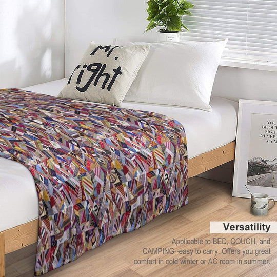 Countryside Palette Cottage Bohemian Patchwork Quilting Crazy Quilt All-season Throw Blanket