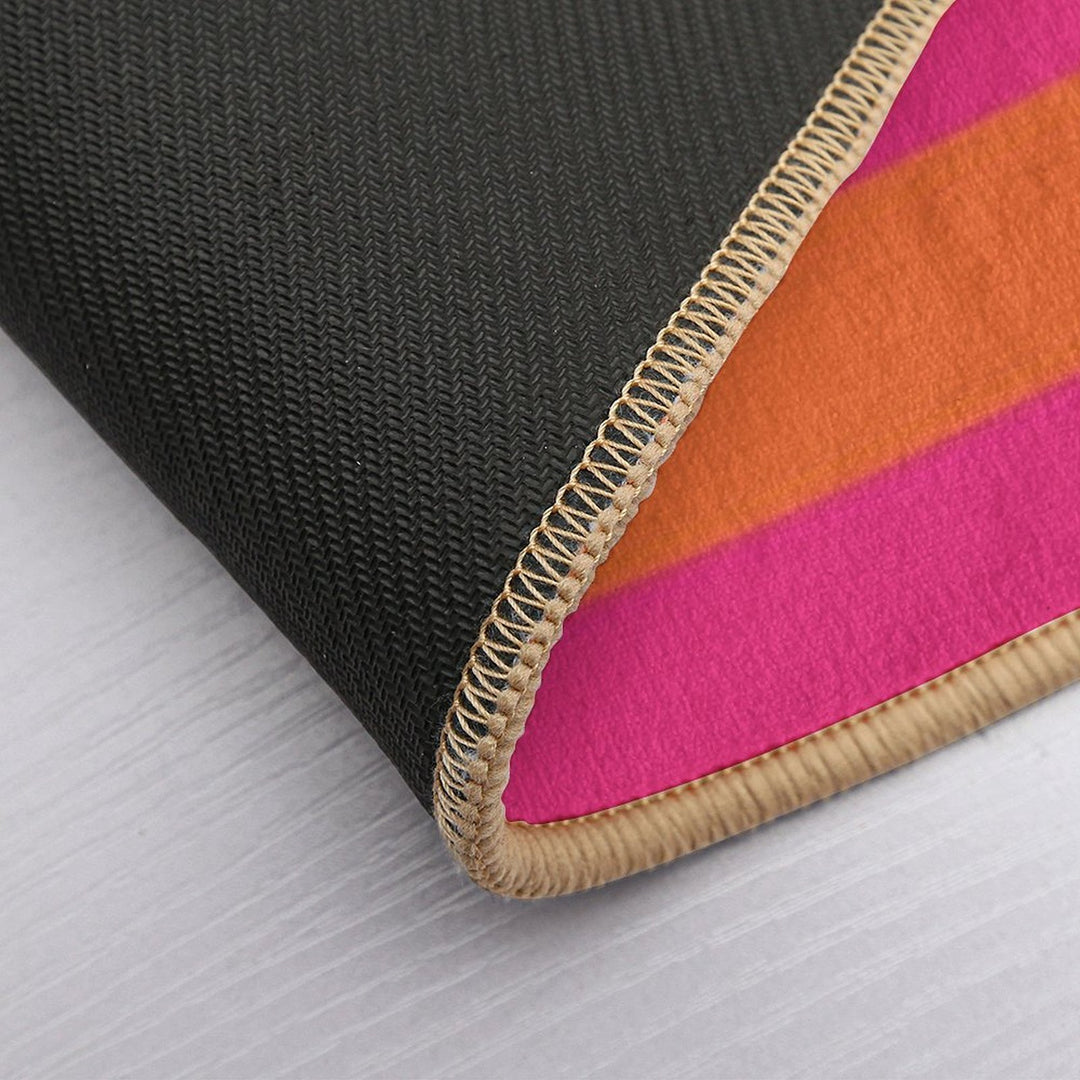 Orange Pop And Hot Neon Pink Horizontal Stripes  Long-Lasting Bath Mat