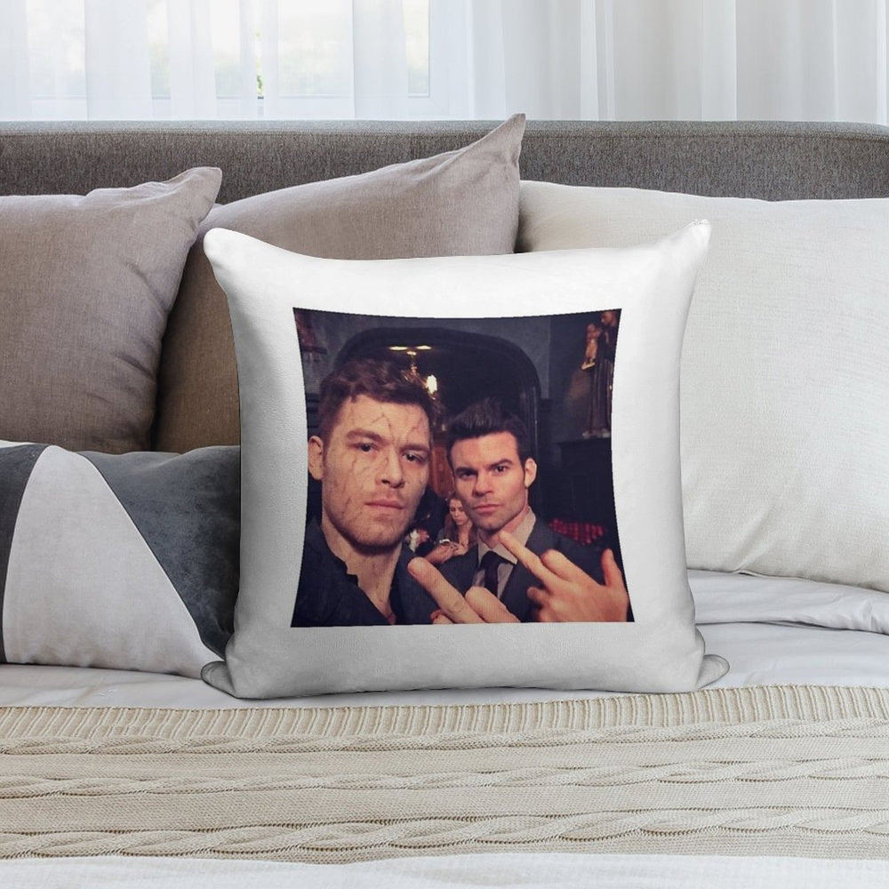 Klaus And Elijah Mikaelson Soft Hidden Zipper Throw Pillow
