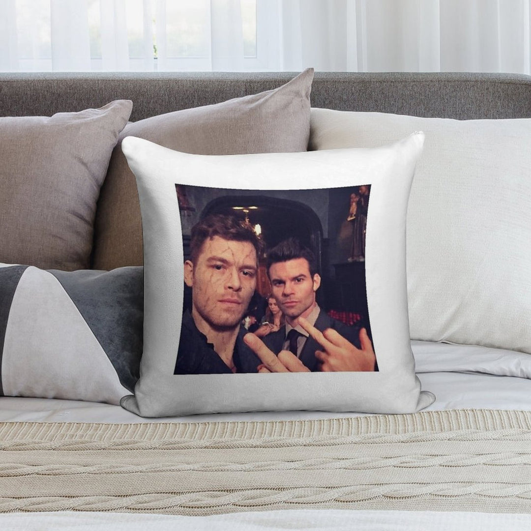 Klaus And Elijah Mikaelson Soft Hidden Zipper Throw Pillow