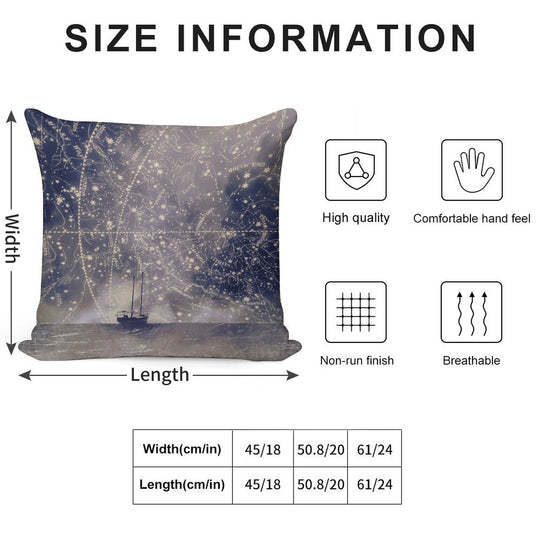 Star Maps Soft Shrink-Resistant Throw Pillow