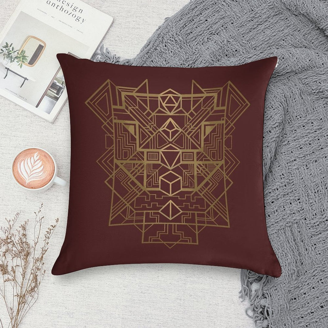 Dice Deco Gold Soft Hidden Zipper Throw Pillow