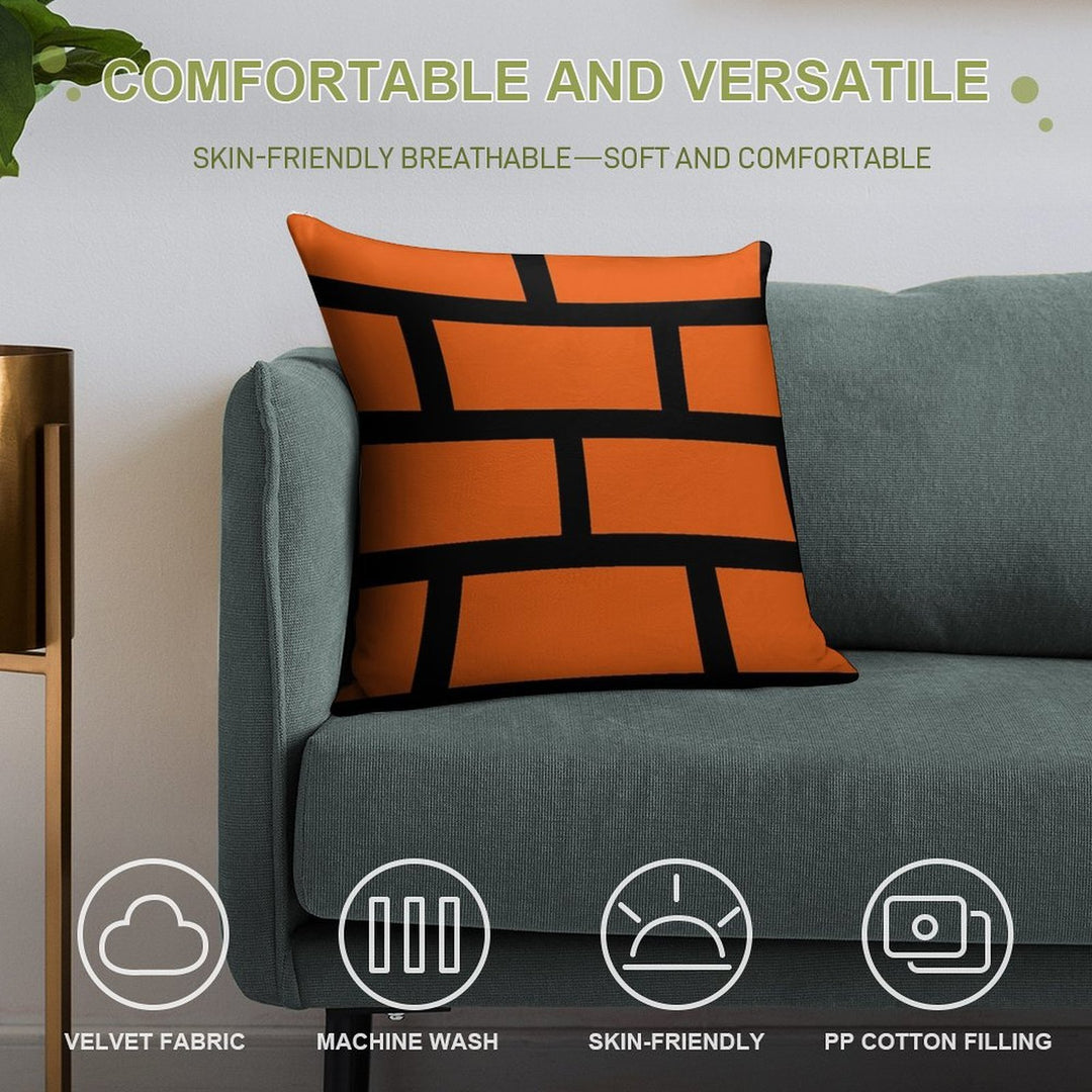Brick Smash Soft Skin-Friendly Throw Pillow