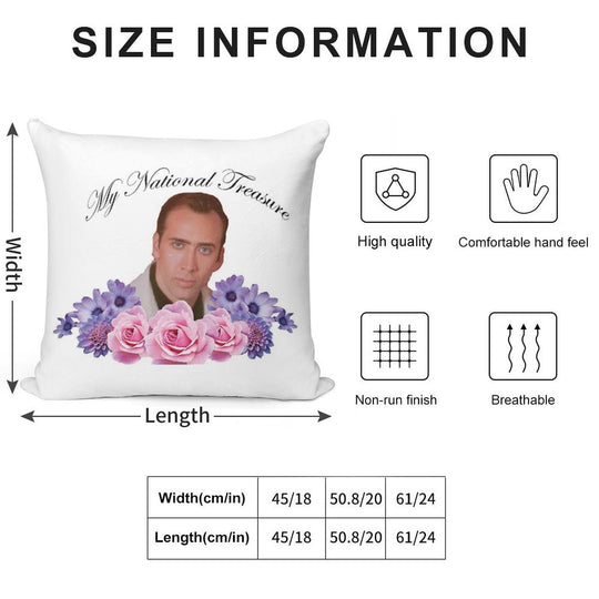 Nicholas Cage - My National Treasure Soft Luxury Feel Throw Pillow