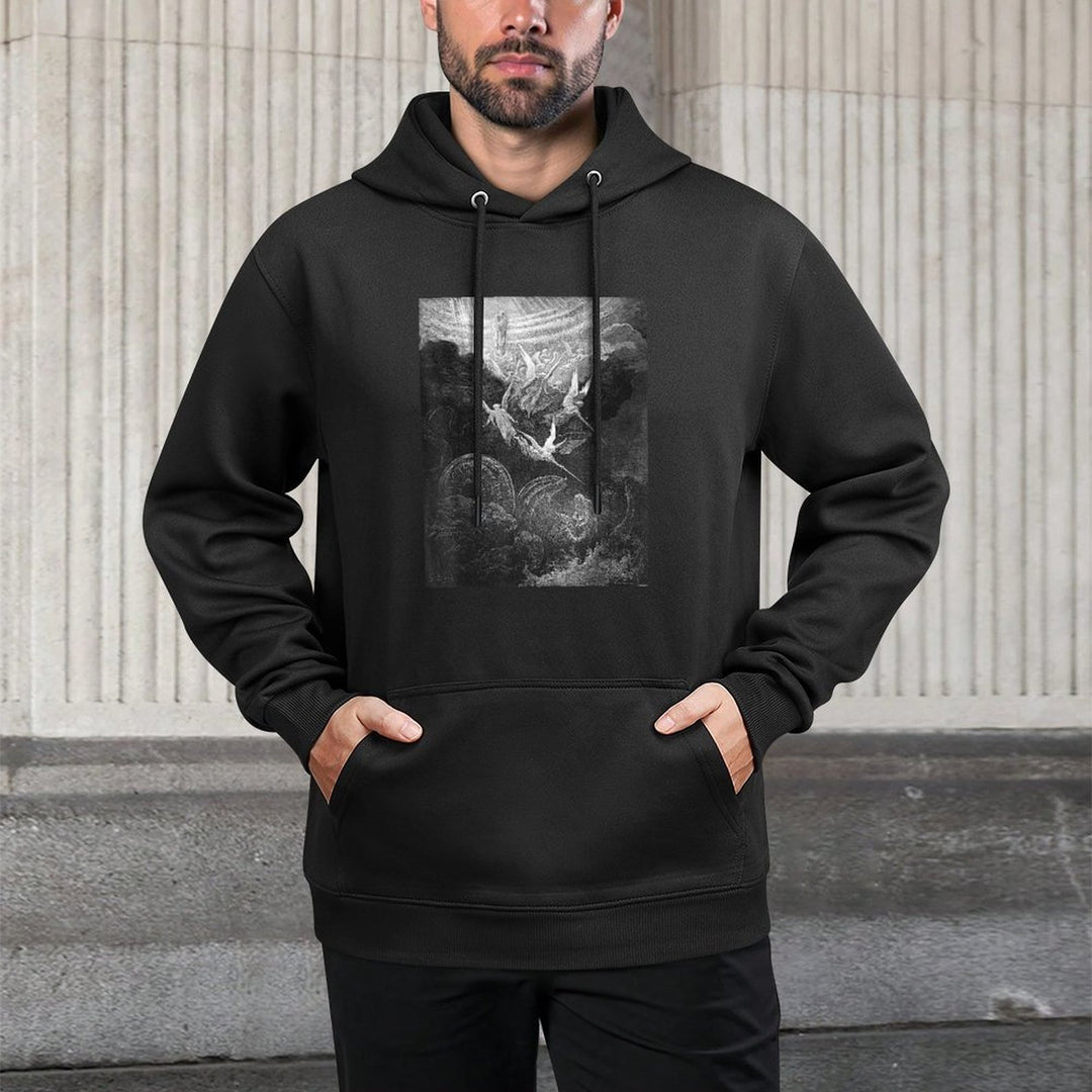 Gustave Dore Archangel Michael And Angels Fighting Dragon Relaxed Fit Hoodie