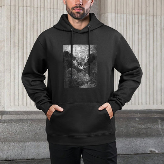 Gustave Dore Archangel Michael And Angels Fighting Dragon Relaxed Fit Hoodie