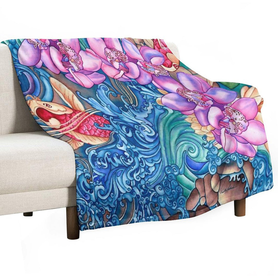 Orchid Splash Durable Throw Blanket