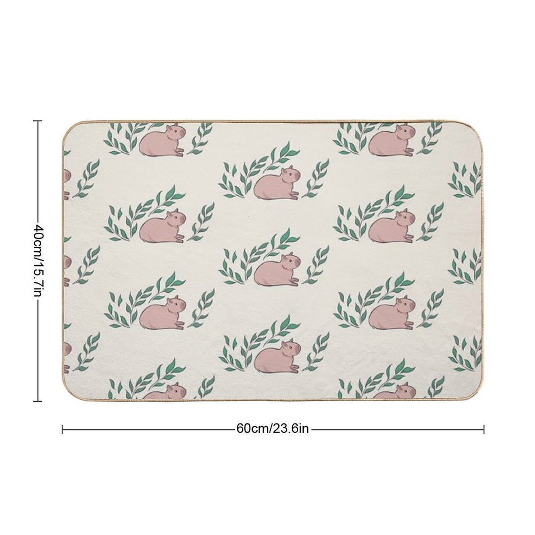 Capybara And Leaf [Colour, Light]  Multi-Purpose Bath Mat
