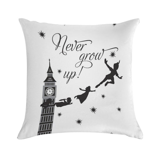 Peter Pan - Never Grow Up Soft Bedroom Essential Throw Pillow
