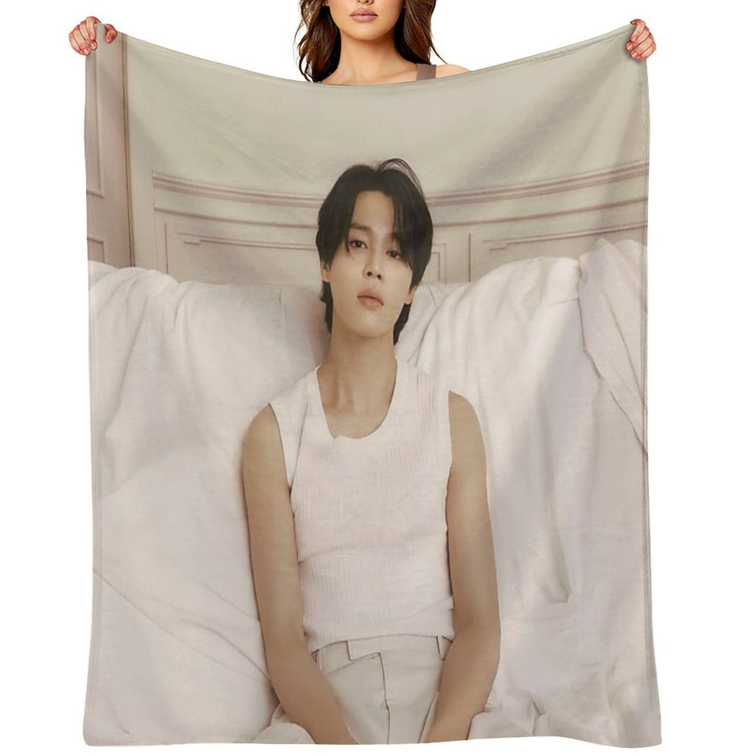 Jimin Face Quick-dry Throw Blanket