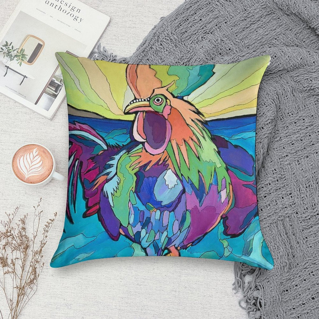 Beach Rooster Soft Warmth Comfort Throw Pillow