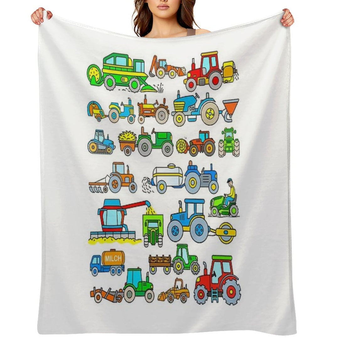 Tractors Farm Vehicles Durable Throw Blanket