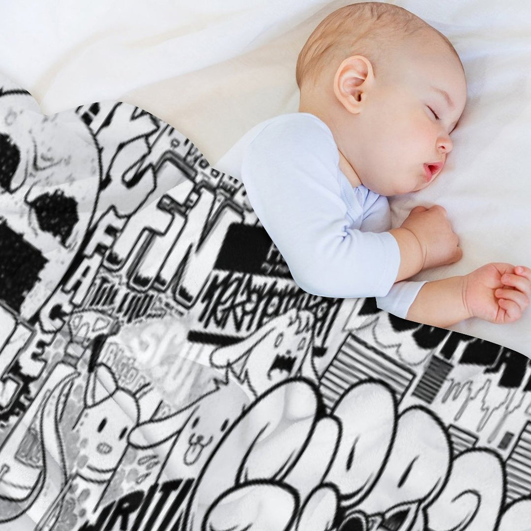 DzyMess No.9 Death & Taxes Sustainable Throw Blanket