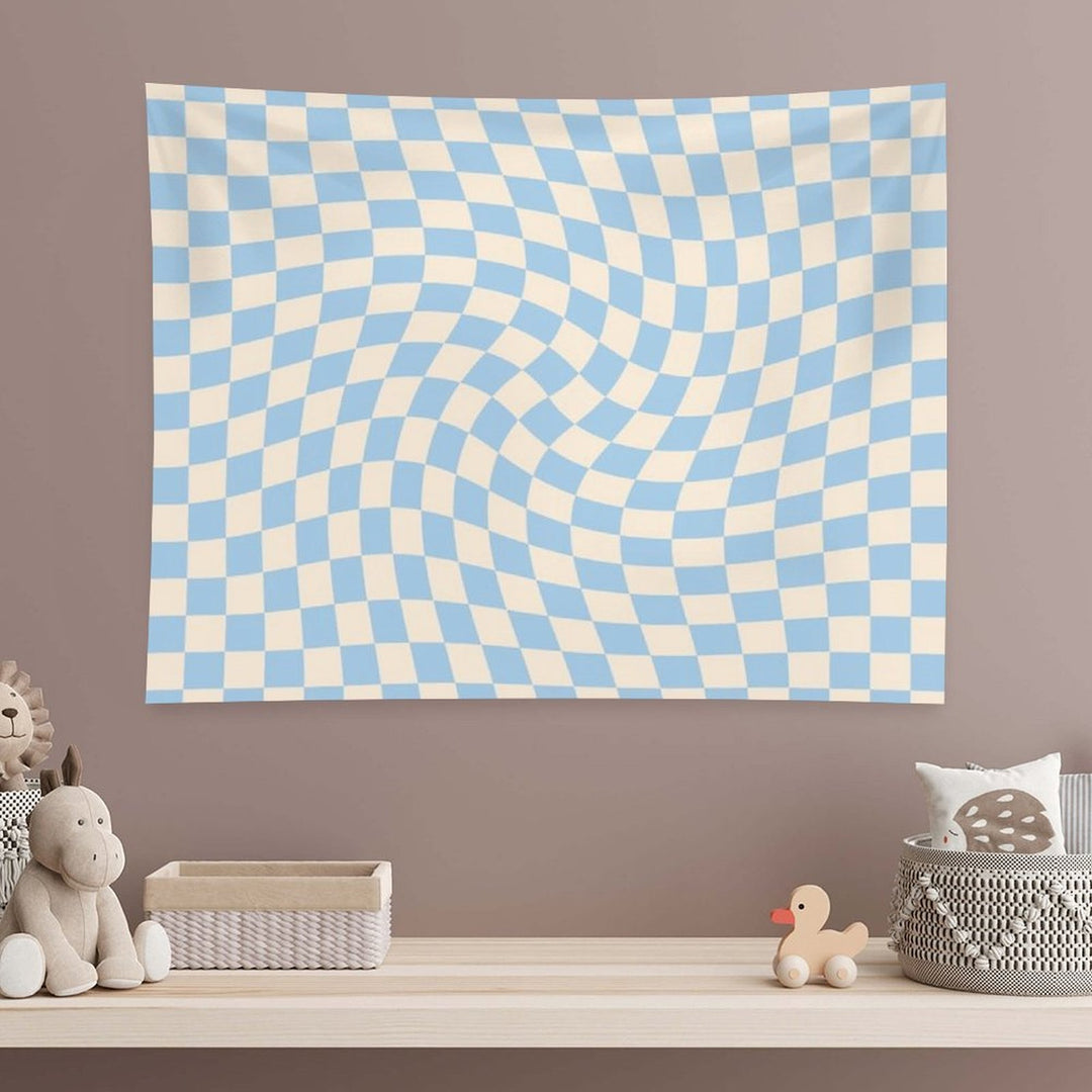 Check II - Baby Blue Twist Tapestry