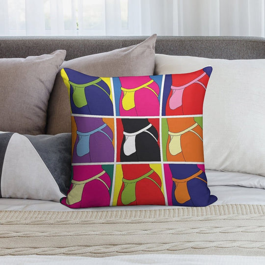 Pop Art Jockstrap Fantasy Nine Soft Easy Maintenance Throw Pillow