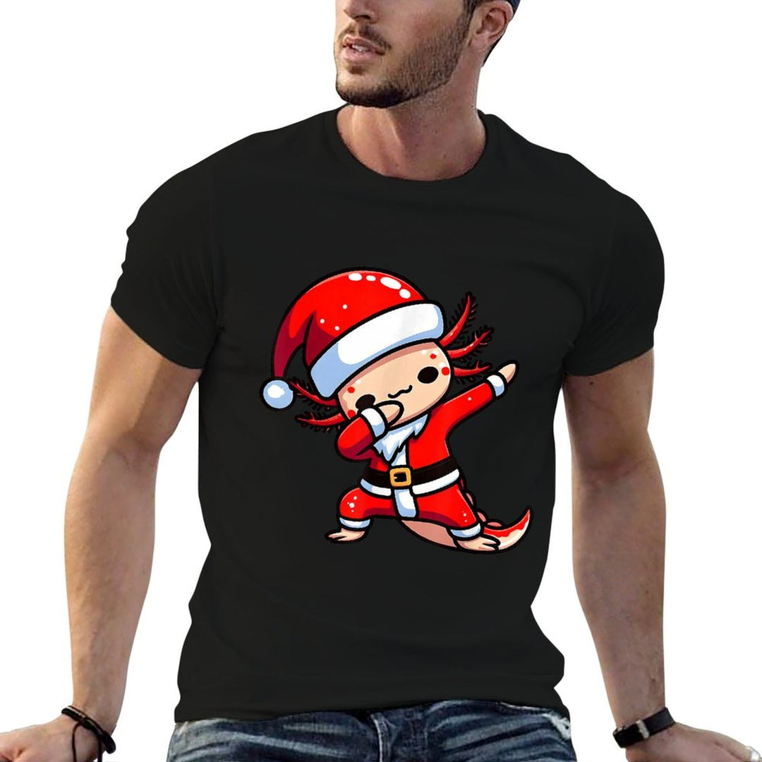 Dabbing Axolotl Santa Claus Hat Kids Boys Christmas Pajama  Classic T-Shirt