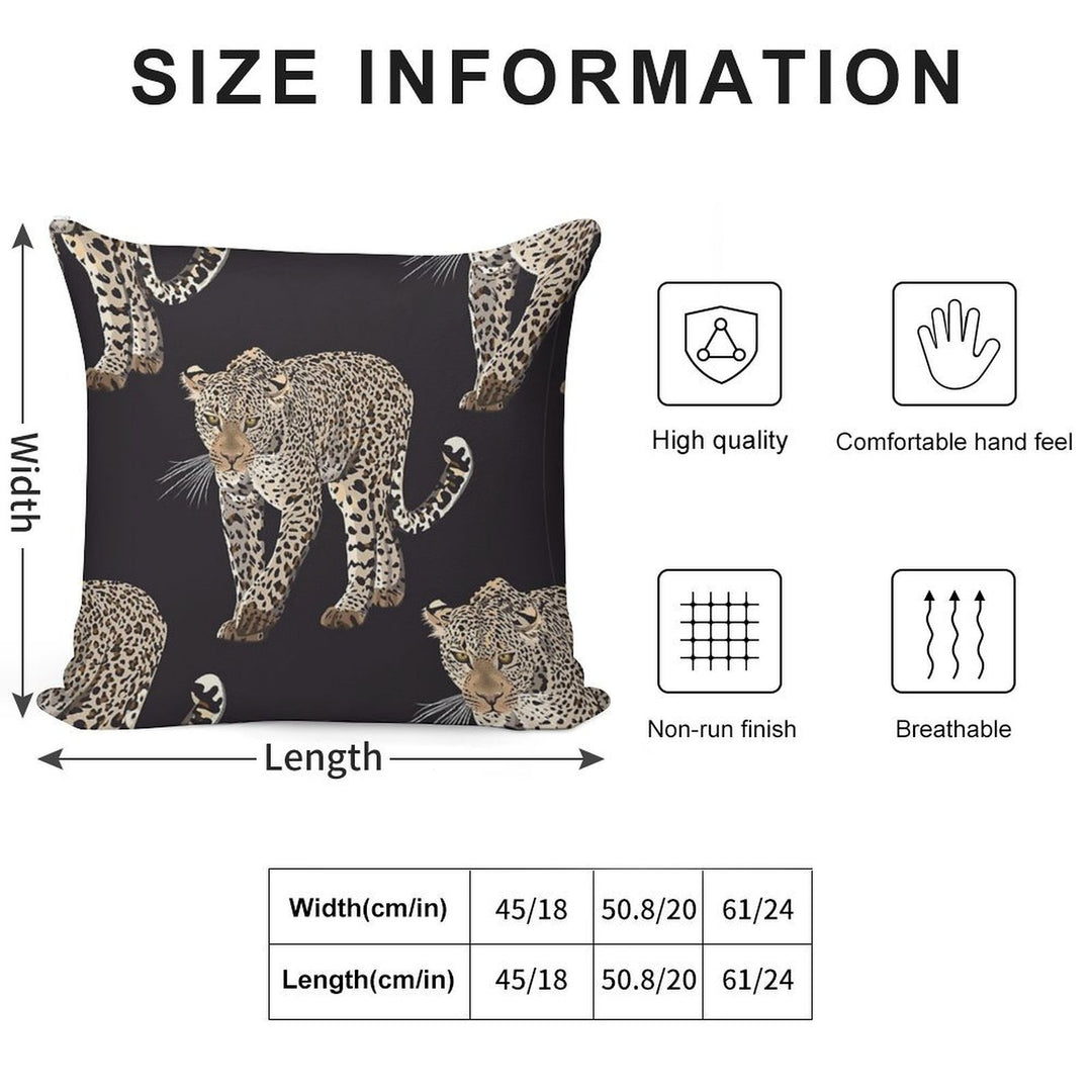 Leopard Soft Hidden Zipper Throw Pillow