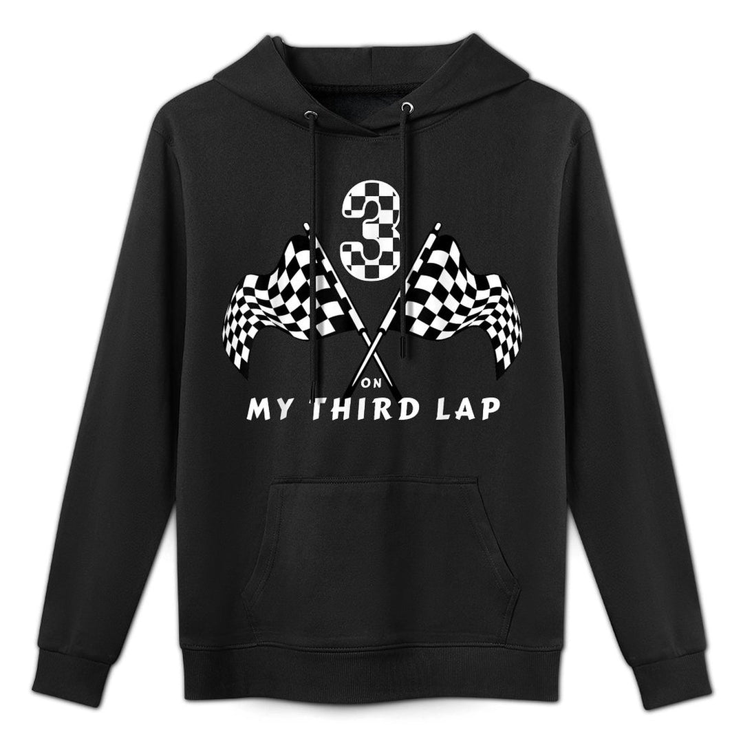 On My Third Lap Birthday Race Car Birthday Party Machine Washable Hoodie