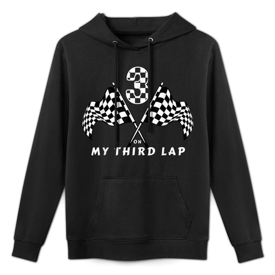 On My Third Lap Birthday Race Car Birthday Party Machine Washable Hoodie