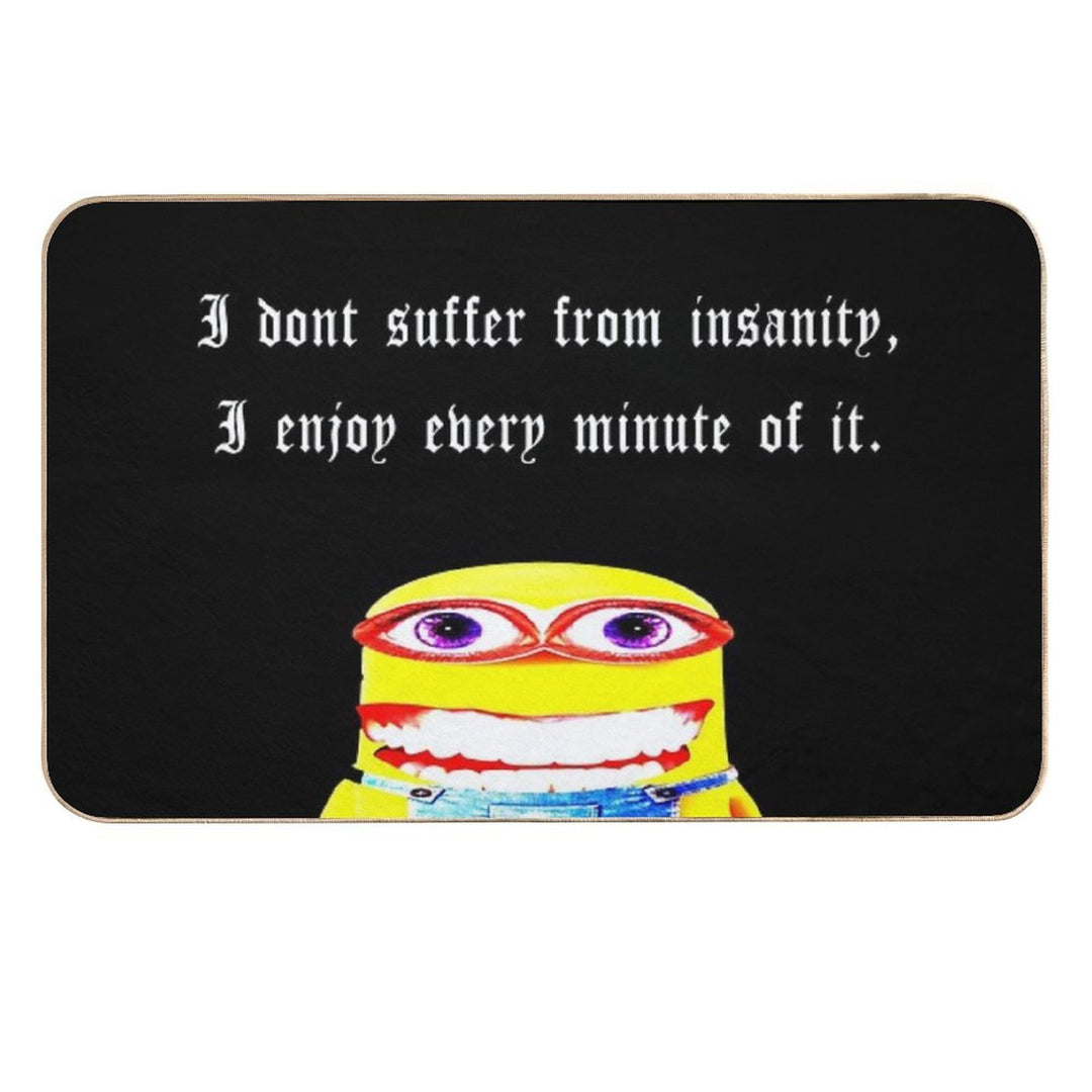 Funny Minion Ironic Insanity Quote Meme  Anti-Trip Bath Mat
