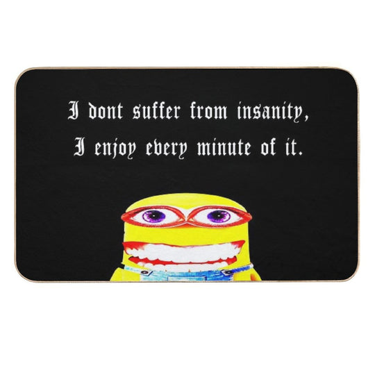 Funny Minion Ironic Insanity Quote Meme  Anti-Trip Bath Mat