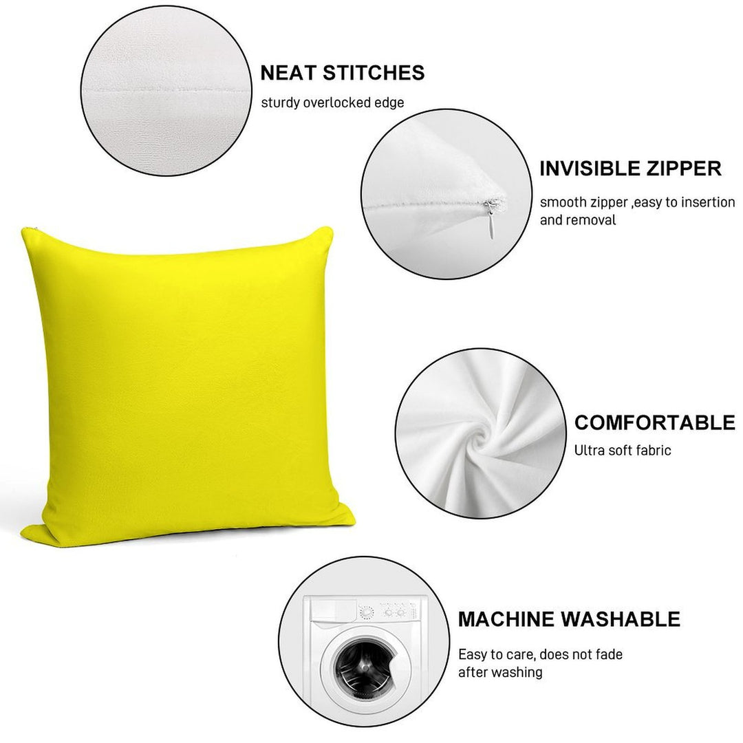 Lemon Yellow Soft Ultra-Soft Texture Throw Pillow