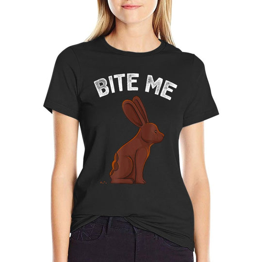 Bite Me Easter Bunny Funny Joke Meme Men Women Kids  Heathered Texture T-Shirt