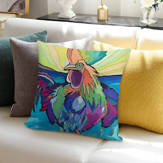 Beach Rooster Soft Warmth Comfort Throw Pillow