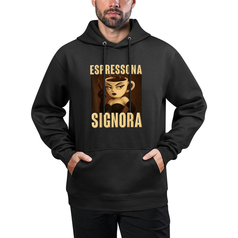 Espressona Signora AI Generate Character Italian Brainrot Breathable Fabric Hoodie