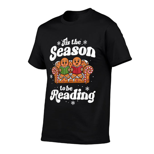 Christmas Book Lover Gingerbread Library Reading Bookaholic  Relaxed-fit T-Shirt