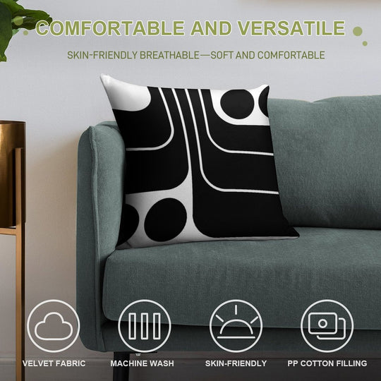 Retro Geometric Design 629 Soft Style Accent Throw Pillow