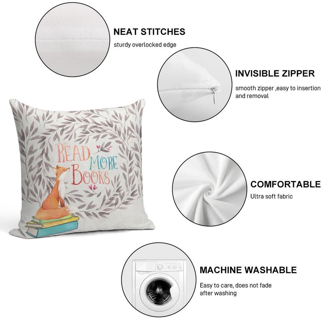 Read More Books - Fox Soft Ultra-Soft Texture Throw Pillow