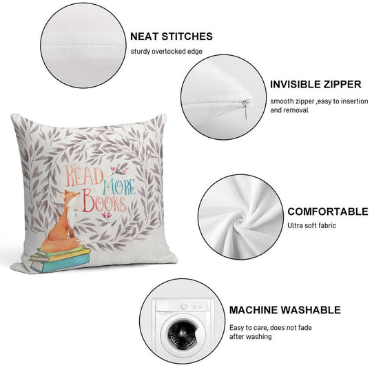 Read More Books - Fox Soft Ultra-Soft Texture Throw Pillow