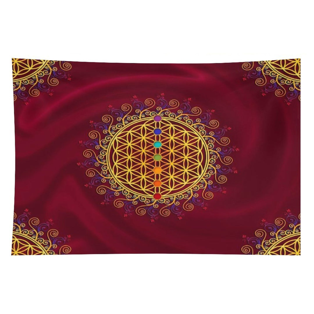 FLOWER OF LIFE, CHAKRAS, SPIRITUALITY, YOGA, ZEN, Tapestry